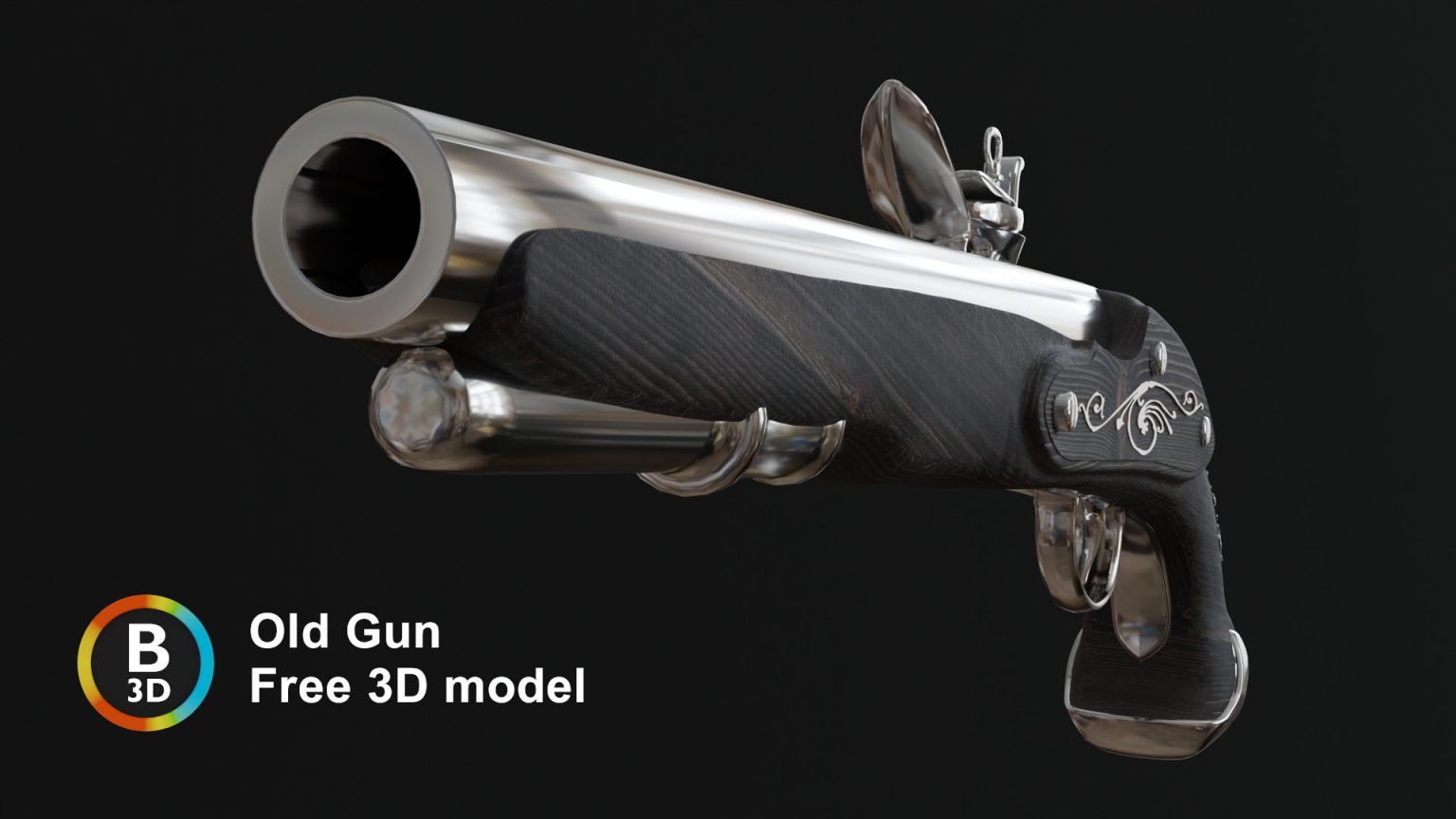 Old Gun Blender 3D Model - B3D Blender 3D Assets